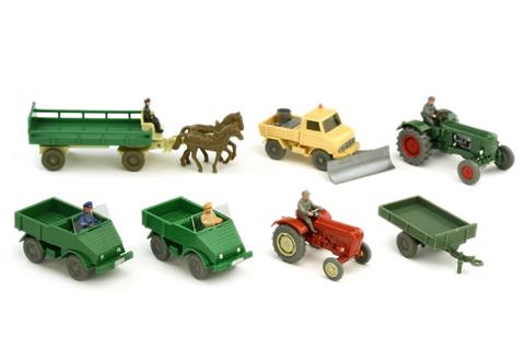 Konvolut 7 Landwirtschaftsmodelle der 1960er Jahre