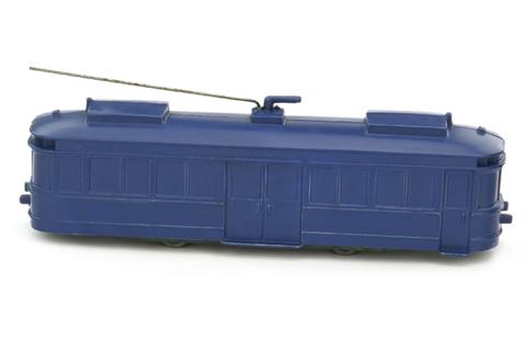 Straßenbahn 2-Achs-Triebwagen, blau lackiert