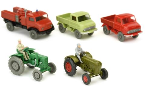 Konvolut 5 Unimog/Traktoren der 1960er/70er J.