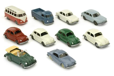 Konvolut 10 VW-PKW der 1960er/70er Jahre