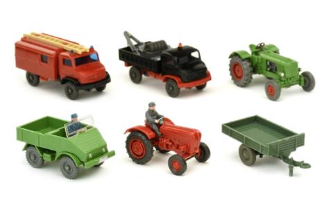 Konvolut 6 Unimog/Traktoren der 1960er Jahre