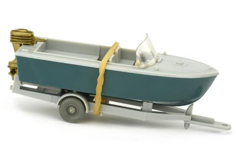 Motorboot auf Anhänger, silbergrau/m'graublau
