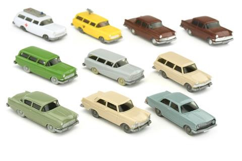 Konvolut 10 Opel-PKW der 1960er Jahre