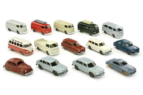 Konvolut 14 VW-PKW der 1960er/70er Jahre