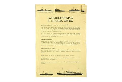 Schiffs-Preisliste (um 1938, für Frankreich)