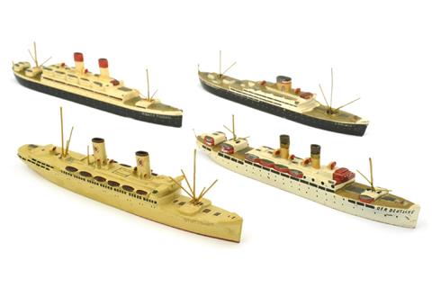 Konvolut 4 Passagierschiffe der 1930er Jahre