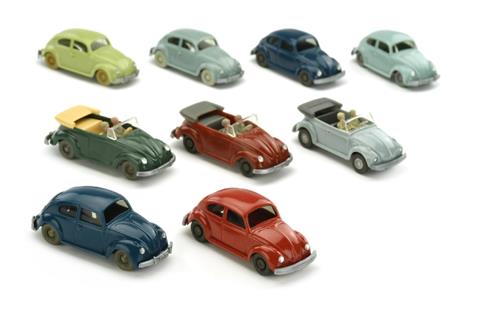Konvolut 9 VW Käfer der 1960er/70er Jahre