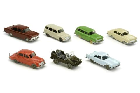 Konvolut 7 Opel- und DKW-PKW der 1960er Jahre
