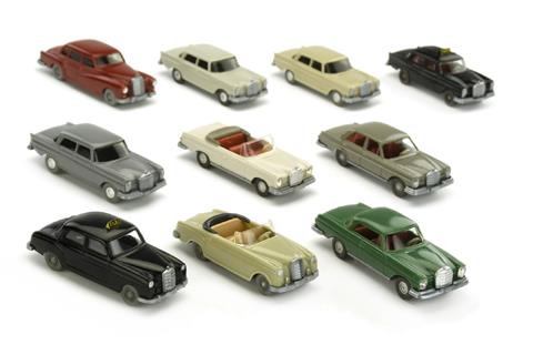 Konvolut 10 Mercedes-PKW der 1960er Jahre