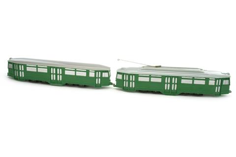 Straßenbahn 4-Achs-Zug, grün