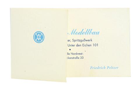 Visitenkarte von Friedrich Peltzer