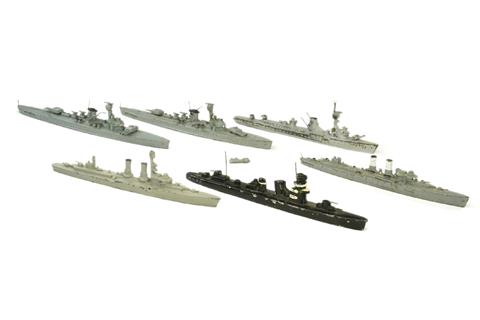 Konvolut 6 Kriegsschiffe der 1930er Jahre