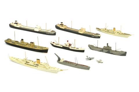 Konvolut 8 Zivilschiffe (Vorkrieg)
