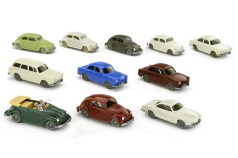 Konvolut 11 VW-PKW der 1960er Jahre