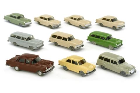 Konvolut 10 Opel-/DKW-PKW der 1960er Jahre