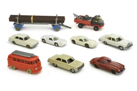 Konvolut 9 Fahrzeuge der 1960er/70er Jahre