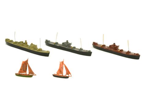 Konvolut 5 Schiffe (um 1950)